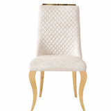 Elina 180cm Gold Marble Dining Table with Rocky Chairs