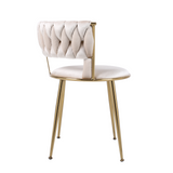 Camilla Luxury Cream & Gold Velvet Dining Chair Gold Legs