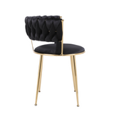 Camilla Luxury Black & Gold Velvet Dining Chair Gold Legs