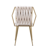 Daisy Cream & Gold Velvet Dining Chair Gold Legs
