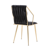 Daisy Black & Gold Velvet Dining Chair Gold Legs
