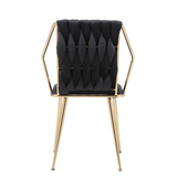 Daisy Black & Gold Velvet Dining Chair Gold Legs