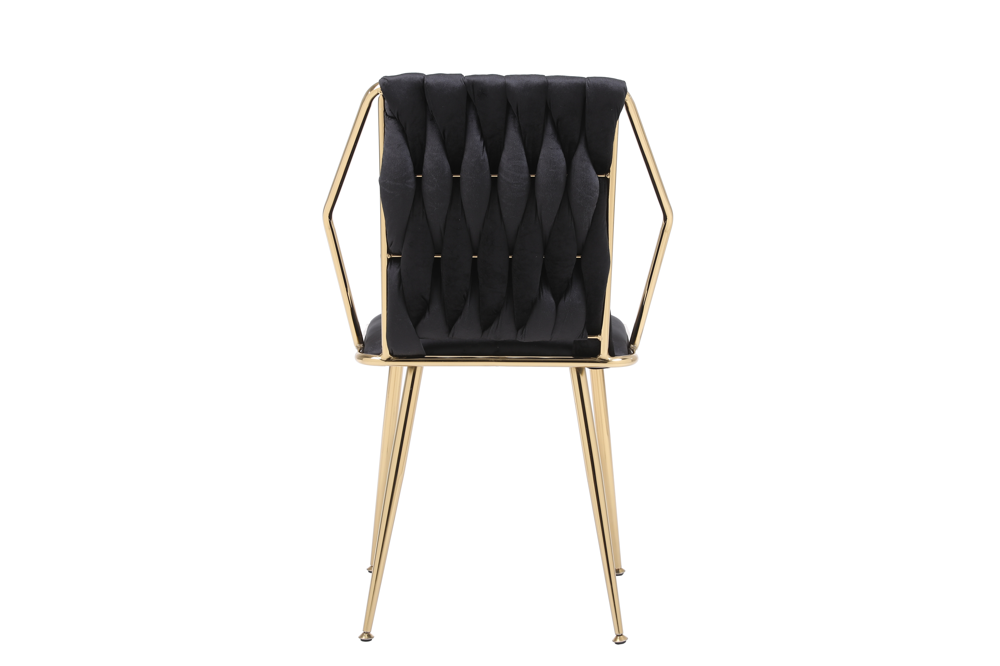 Daisy Black & Gold Velvet Dining Chair Gold Legs