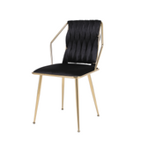 Daisy Black & Gold Velvet Dining Chair Gold Legs