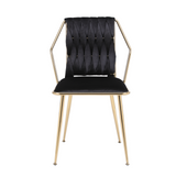 Daisy Black & Gold Velvet Dining Chair Gold Legs