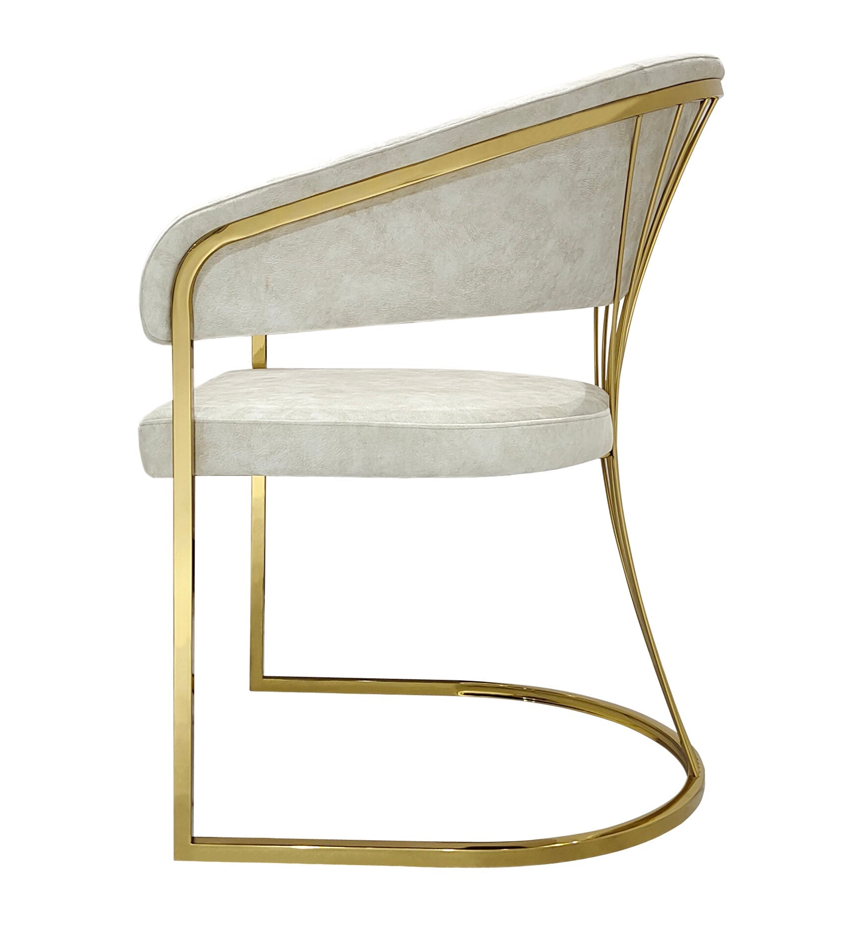 Savoy Cream / Gold Leathaire Fabric Dining Chair