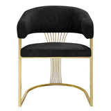 Elina 180cm Gold Marble Dining Table with Porado Chairs