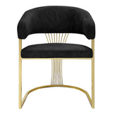 Mattia Gold 180cm Dining Table with White/Gold Ceramic Dining Table With Savoy Gold Dining Chairs