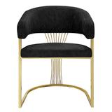 Sofia Cream Gold Marble Dining Table with Porado Chairs