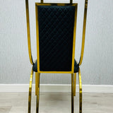 Sofia Cream Gold Marble Dining Table with Windsor Chairs