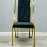 Sofia Cream Gold Marble Dining Table with Windsor Chairs