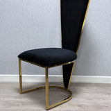 Mattia Gold 180cm Dining Table with White/Gold Ceramic Dining Table With Florence Gold Dining Chairs