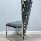 Elina Luxury Grey Marble Dining Table with Vienna Grey Chairs