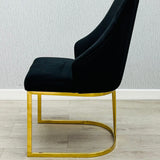 Elina 160cm Gold Marble Dining Table with Lasco Gold Chairs