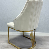 Arial Marble & Gold Dining Set With Carlton Dining Chairs Gold Legs Set