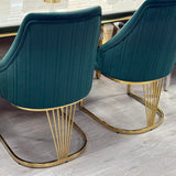 Elina 160cm Gold Marble Dining Table with Lasco Gold Chairs