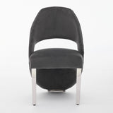 Louis Marble & Chrome Dining Table With Santos Curve Velvet Chairs