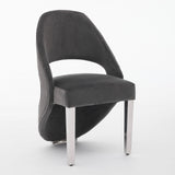 Louis Marble & Chrome Dining Table With Santos Curve Velvet Chairs