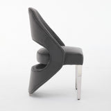 Santos Grey Plush Velvet Dining Chair Chrome Legs