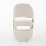 Santos Cream Plush Velvet Dining Chair Chrome Legs