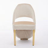 Elina 180cm Gold Dining Table With Santos Velvet Gold Chairs