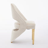 Elina 180cm Gold Dining Table With Santos Velvet Gold Chairs