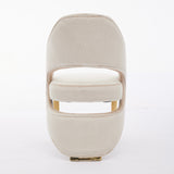 Santos Cream Plush Velvet Dining Chair Gold Legs
