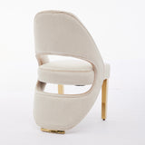 Santos Cream Plush Velvet Dining Chair Gold Legs