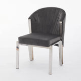 Arianna Marble & Chrome Dining Table With Fabio Grey Velvet Chairs