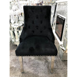 Elina Luxury Grey Marble Dining Table with Majestic Lion Knocker Chairs