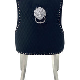 Sofia Marble Dining Table with Majestic Lion Knocker Chairs
