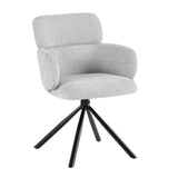 Sydney 160cm Grey Ceramic Marble Dining Table With Tuscan Grey Velvet 360 Swivel Dining Chairs