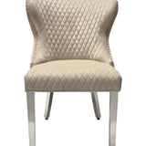 Sofia Cream Marble Dining Table with Valentino Lion Knocker Chairs
