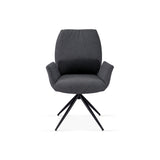 Davos 180cm Grey Ceramic Marble Dining Table With Grey 360 Swivel Velvet Dining Chairs