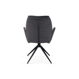 Davos 180cm Grey Ceramic Marble Dining Table With Grey 360 Swivel Velvet Dining Chairs