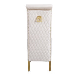 Elina 180cm Gold Dining Table With Lucy Gold Ring Velvet Chairs