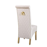 Arial Marble & Gold Dining Table With Lucy Ring Knocker Dining Chairs Gold Legs