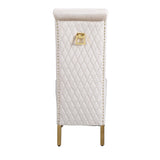 Elina 180cm Gold Marble Dining Table with Sofia Gold Chairs