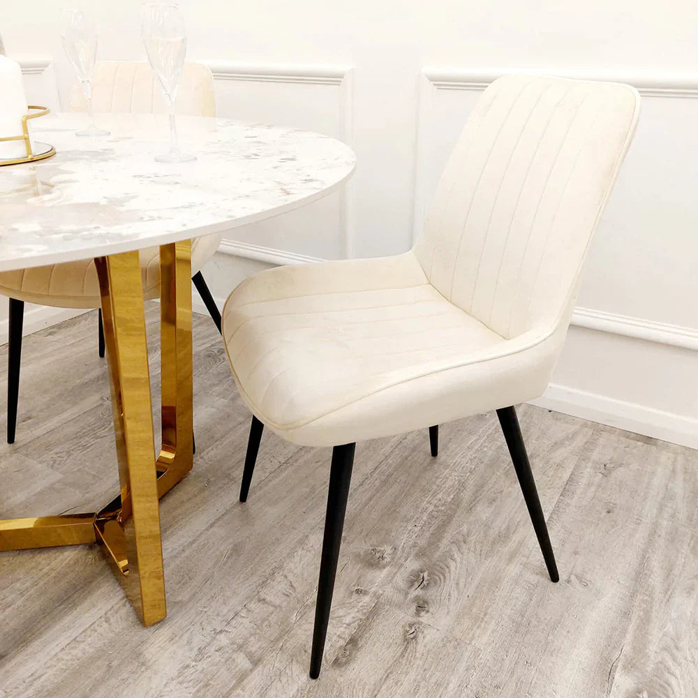 Dido Luxury Plush Velvet Dining Chair - 6 Colours-Esme Furnishings