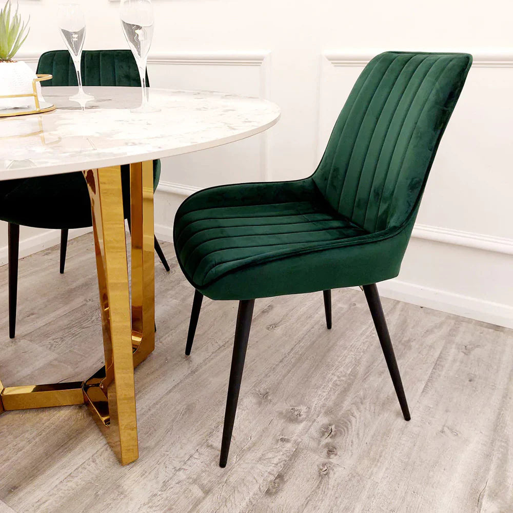 Dido Luxury Plush Velvet Dining Chair - 6 Colours-Esme Furnishings