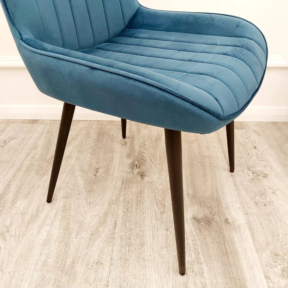 Dido Luxury Plush Velvet Dining Chair - 6 Colours-Esme Furnishings