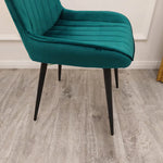 Dido Luxury Plush Velvet Dining Chair - 6 Colours-Esme Furnishings