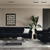 The Albany Luxury Black Boucle Fabric 4 Seater Sofa