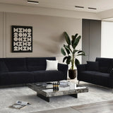The Albany Luxury Black Boucle Fabric 3 Seater Sofa