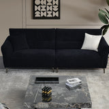 The Albany Luxury Black Boucle Fabric 4 Seater Sofa