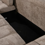 Sena Large Beige Plush Velvet Luxury U Shape Sofabed Sofa