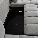 Sena Large Grey Plush Velvet Luxury U Shape Sofabed Sofa