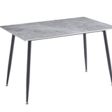 Oxford 120cm Grey Ceramic Top Dining Table With 4 Grey PU Leather Dining Chairs