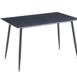 Oxford 120cm Black Ceramic Top Dining Table With 4 Black PU Leather Dining Chairs