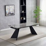 Chicago 160-200CM Ceramic Marble Grey Extending Dining Table